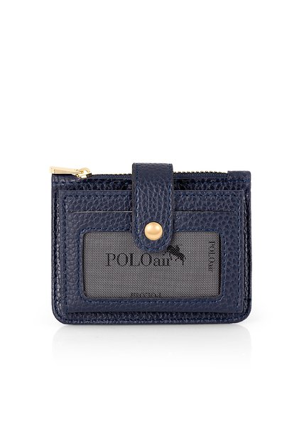 Zippered Accordion Model Card Holder Navy Blue Color Czn-710-L