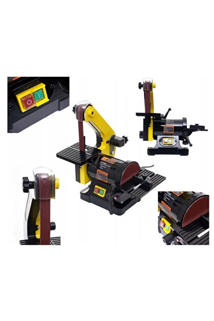 Polizor, slefuitor de banc, putere 600 W, cu banda si disc abraziv,
