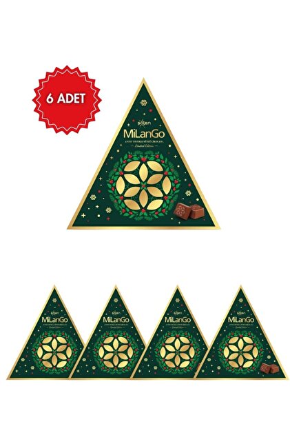 Milango Antep Fıstıklı Üçgen Çikolata Kutusu 205 g x 6 Adet