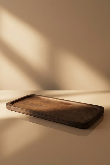 Home Natural Wooden Long Serving Tray 33×10 cm – Breakfast, Coffee, Snack Tray