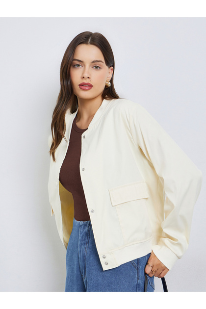 Regular Fit Regular Length Plain Bomber Jacket