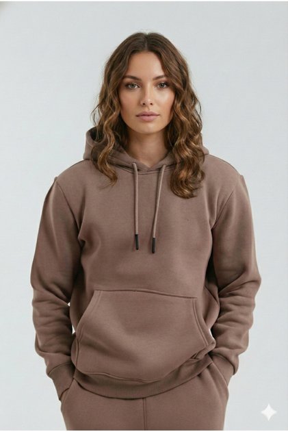 Brown Kangaroo Pocket Hoodie (Cotton Lined) Sweatshirt