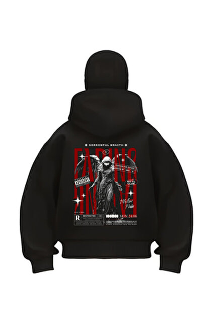 1blood Siyah Islam Makhachev Baskılı Kar Maskeli Unisex Sweatshirt