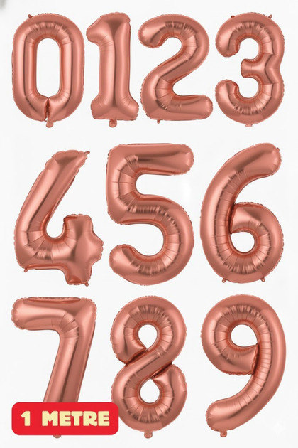 Rose Gold 1 Meter Birthday Age Birthday Number Birthday Digit Helium Compatible Foil Balloon Large Size