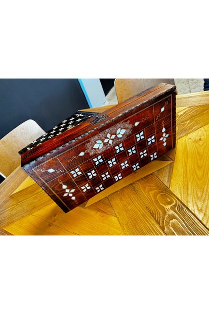Esterhomedecor the Pearlescent Wooden Backgammon Is Made of Marbles 8*24*49cm