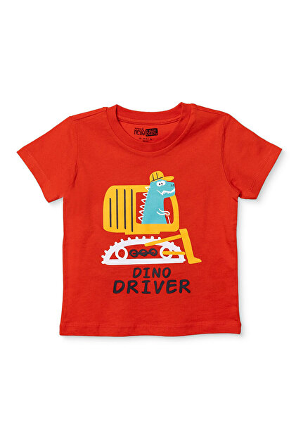 HelloBaby Erkek Bebek Tshirt Süprem Bisiklet Yaka Kısa Kol