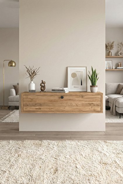 Tek Kapaklı Modern Dresuar Antre Hol Dekoratif Dresuar Mobilya 80 CM