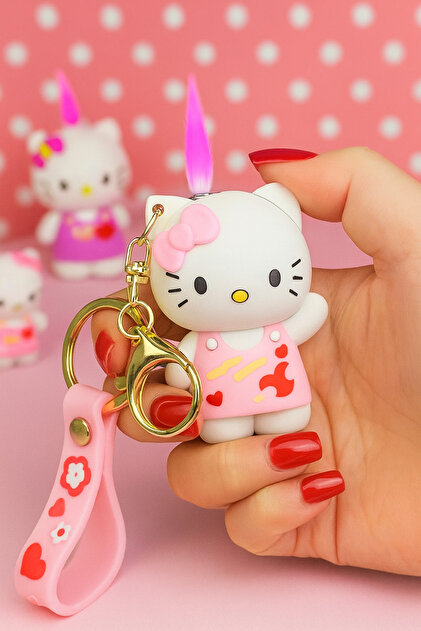 Wishing Accessory HELLO KİTTY Çakmak Pürmüzlü Pembe Ateşli