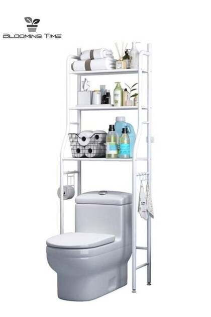 Storage Rack Above The 3-Layer Toilet Does Not Take Up Space, Has A Large Capacity, And Can Store Su