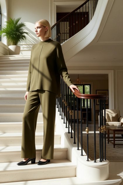 Women's Top and Bottom Knitwear Sweater and Wide-Leg Pants Set Offers Everyday Elegance and Quality for the Winter Season