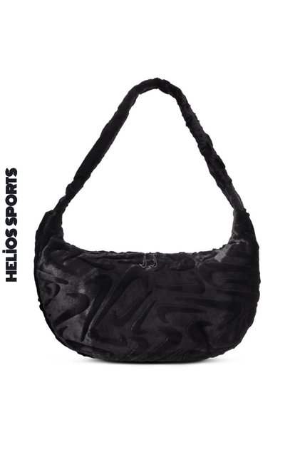 Kadın Omuz Çantası Faux Fur Slouchy Bag Siyah Kadın Çantası Peluş Çanta Suni Kürk Çanta 19 Litre
