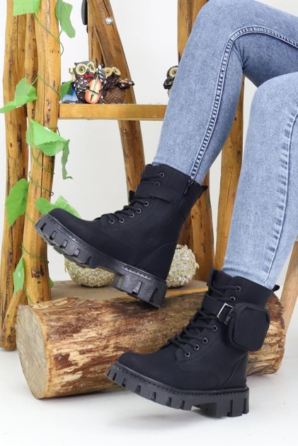 Women's Lace-Up Zippered Wallet Thick Sole Boots Winter Waterproof