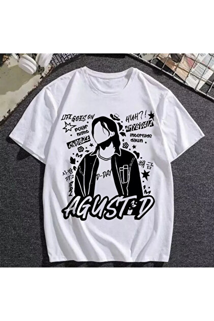 barsdepo Agust D Baskılı Tişört, Oversize Unisex Tişört Çocuk