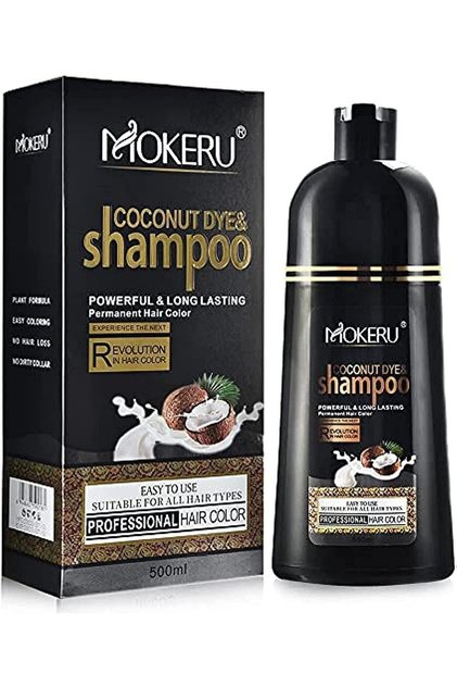 Hair Color Dye Shampoo Coconut 3-in-1 - Natural Black 500ML