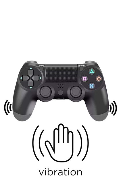 Χειριστήριο PS4 DT DoubleShock, ασύρματο, δονείται, 700mAh, μαύρο, σετ με καλώδιο