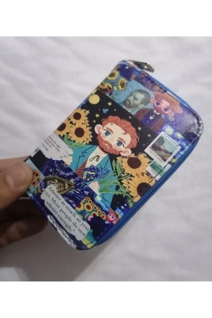 Owl Bag Van Gogh Art Collage Patterned Design Faux Leather Wallet