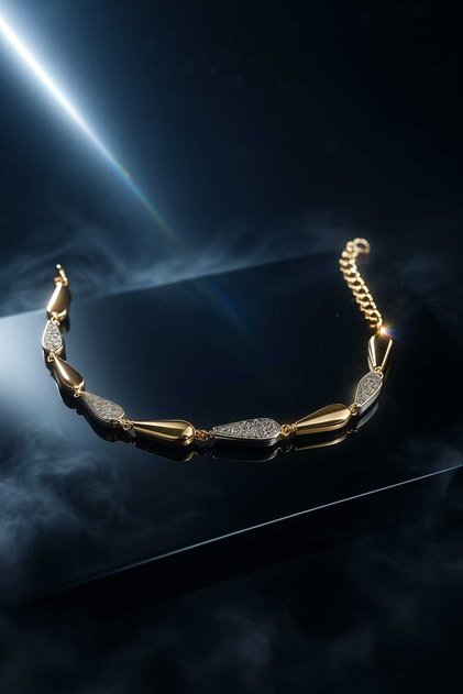 Damla model zirkon taşlı bileklik vip seri 14 k altın kaplama