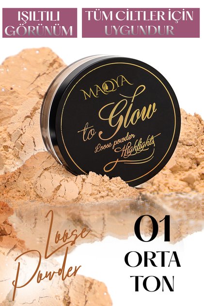 Sparkling Powder Highlighter (Medium Tone) | Powder Powder & Illuminator | Powder Sponge