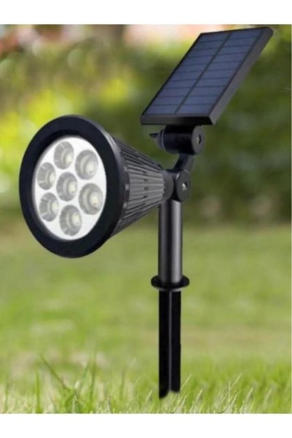 7w Yeşil Led Işık Güneş Enerjili Kazıklı Çim Lambası Solar Bahçe Armatürü