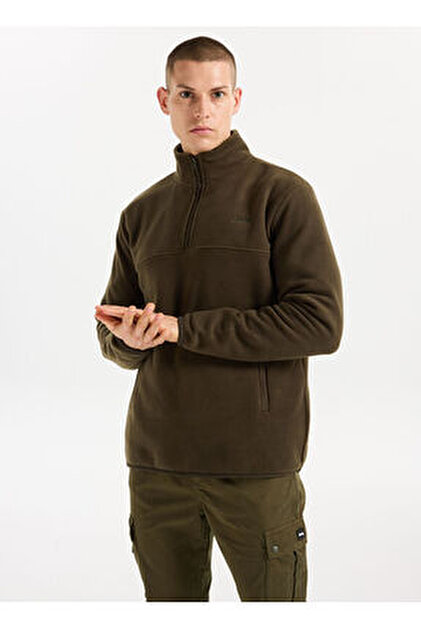 Skechers M Outdoor Fleece Full Zip Sherpa Erkek Haki Mont S242184
