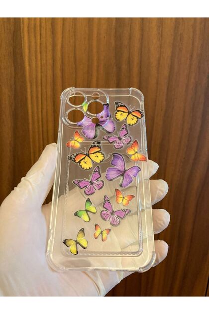 iPhone 15 Pro Max Butterfly Printed Phone Case with Card Holder Cover Case