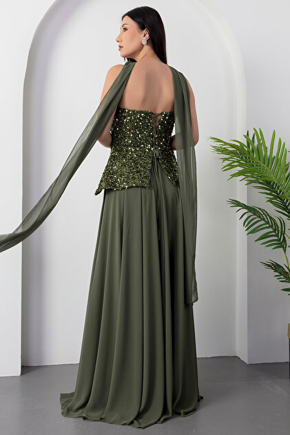 sequin top chiffon bottom dress Ever-Pretty Plus Size Sequin Midi Dress with V-Neck for Mothers of the Bride