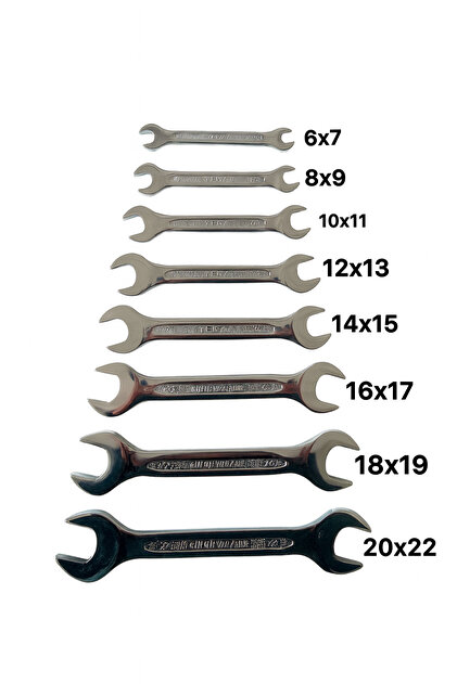 TERA Tools Profesyonel Parlak 8'li İki Ağız Açık Anahtar Takımı 8