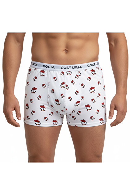 Chicken Patterned Men's Boxer Briefs