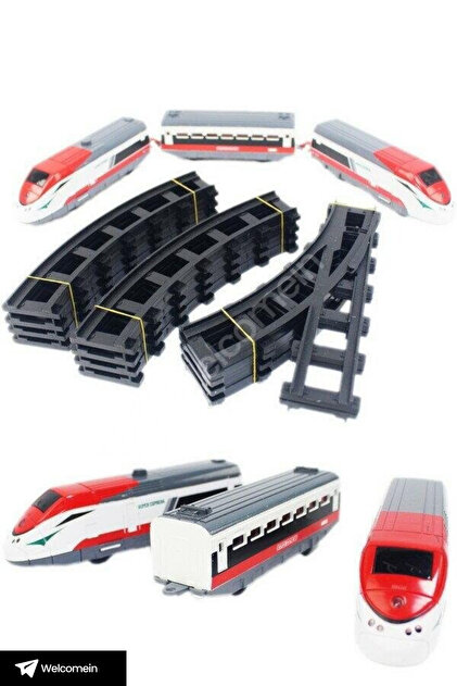 welcomein 40 Parça Pilli Işıklı 308 cm Hızlı Tren Seti Şalterli ve