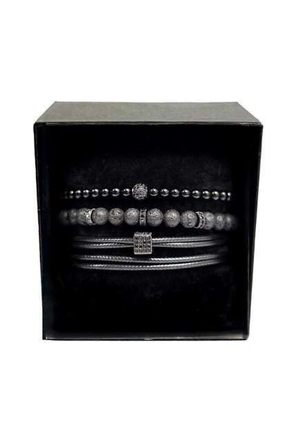 Set bratari barbati Lucky Trio Grey