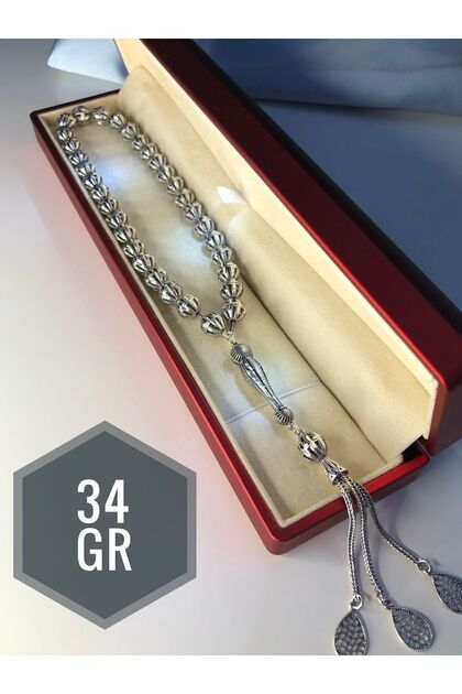 Men's Silver Prayer Beads, Mahfuz Pure Cut, Prayer Beads for Lover, Spouse, Father