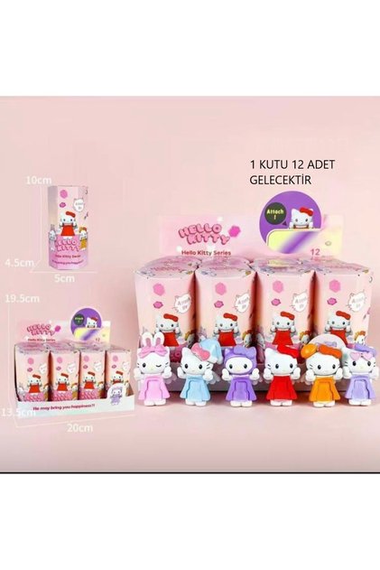 Kılıforyum Hello Kitty 12'li Mini Figür Seti Sürpriz Telefon Üstü