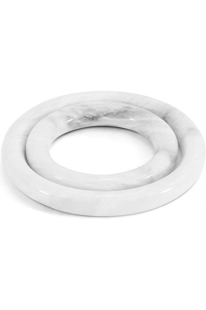 Marble Trivet Set of 2 White Handmade Pot Holders for Kitchen Decor & Hot Dishes