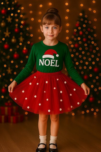 Christmas Party Girl's Green Tutu Skirt
