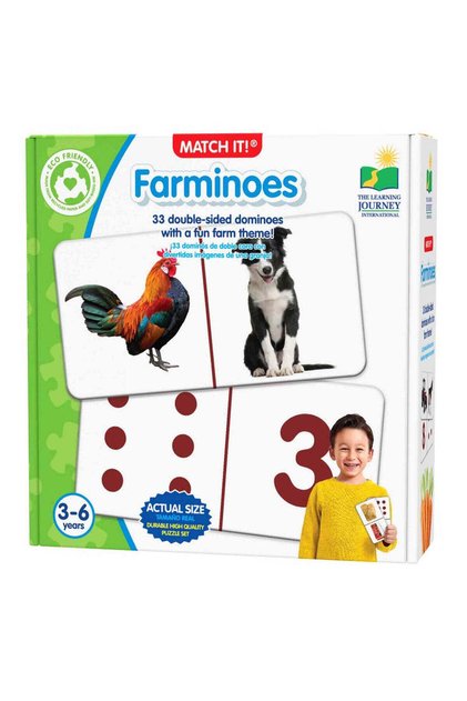 Puzzle Domino cu Animale de la Fermă