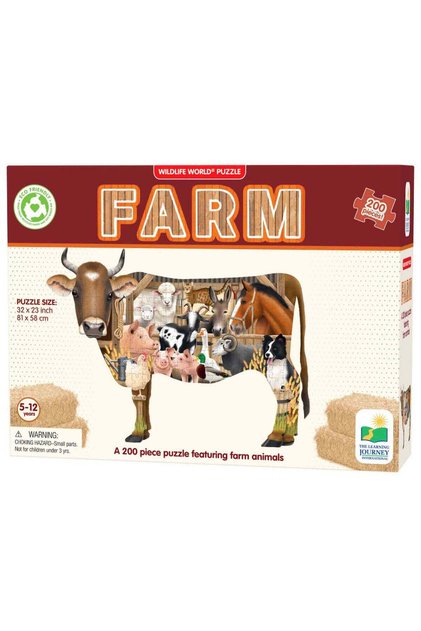 Puzzle cu animale de la fermă, 200 de piese