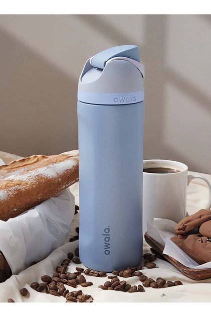 زجاجة مياه ستانلس ستيل معزولة حرارياً من Sea Salt بسعة 24 أونصة (710 مل) مع ماصة FreeSip