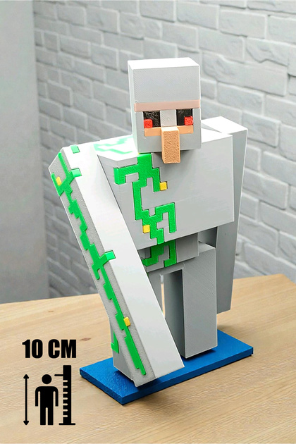 Minecraft Köy Golemi Figürü 10 cm – Dayanıklı Iron Golem Modeli - Köy Savunma Golemi Figürü