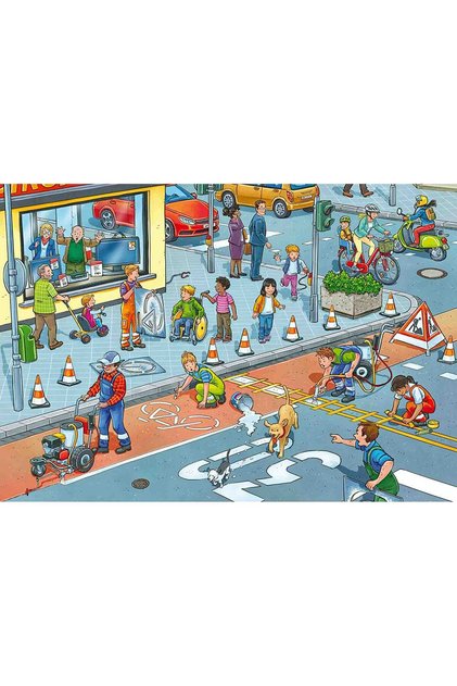 Puzzle Constructia Strazii, 2X12 Piese