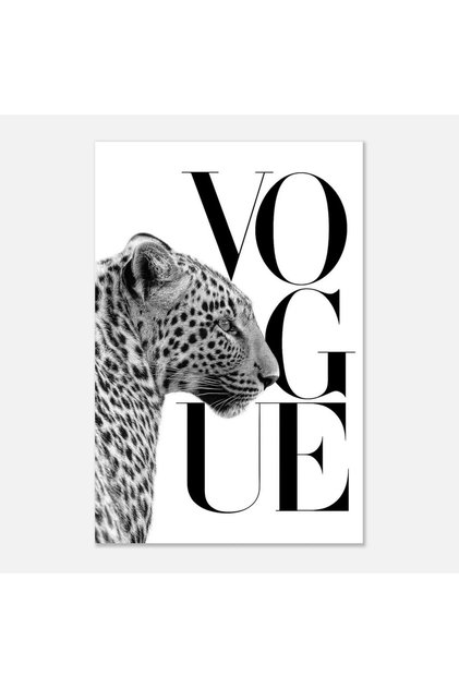 Estetik Black Leopar Serisi Modern Çerçevesiz Kuşe Kağıt Poster Ev Dekor Serisi / Black