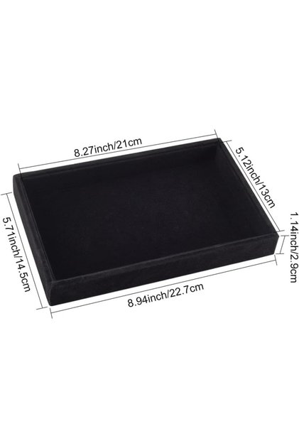 AECH-26804 1pc Velvet Jewelry Tray Black Stackable Showcase Jewelry Display Organizer Necklaces Pend