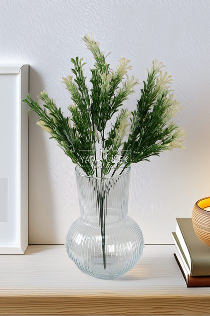 Yapay Funda Çiçeği Demeti 36 cm Yeşil - Krem