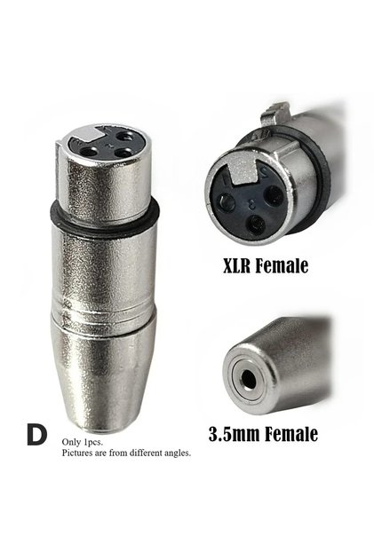 1pcs Adapter D 1pcs XLR 3 Pin MALE/Female Jack to 3.5mm Female & Male 1/8" TRS Mini Female Stereo Mi