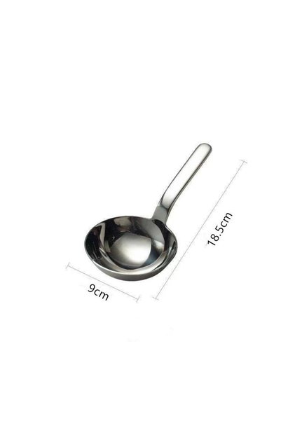 Silver 201 Stainless Steel Soup Ladle Deepened Tablespoons Short Handle Large Ramen Bouillon Spoon K