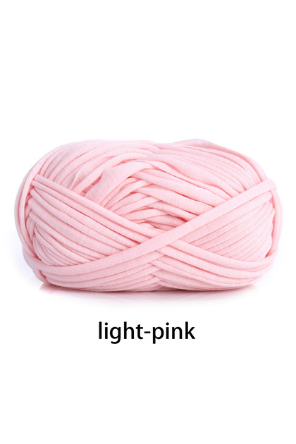 light-pink 100g 30m High Elastic Cloth Thread Thick Self Made DIY Handmade Crochet Knitted Bag Stora