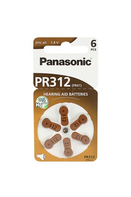 Baterie auditiva V312 Panasonic,6 buc/blister