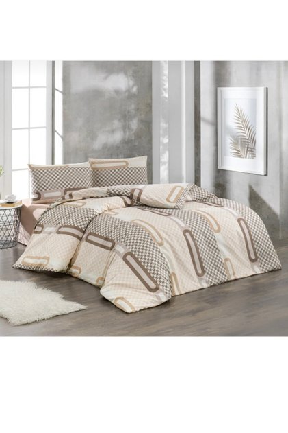 Crystal Ellipse Brown Double Duvet Cover Set