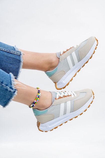 Erkek Kadın Günlük Gri Su Yeşili Spor Ayakkabı Sneaker