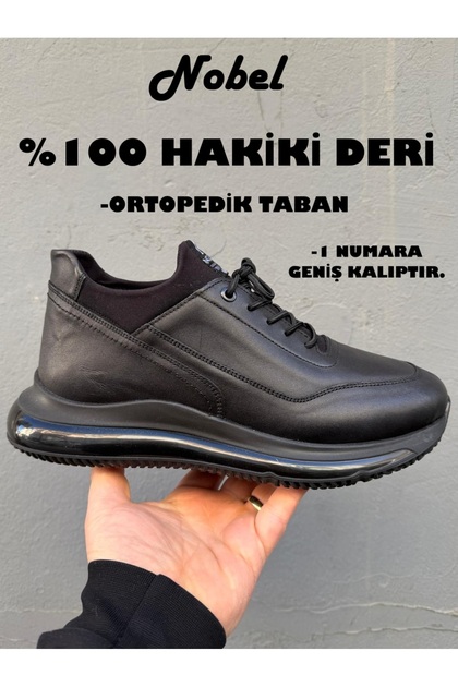 %100 HAKİKİ DERİ KISA ERKEK BOT, ORTOPEDİK TABAN, LASTİK BAĞCIK (139-153-584)
