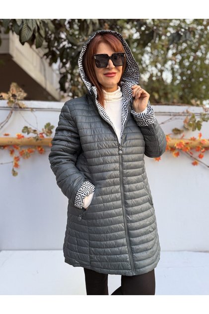 İtalyan Çift Taraflı Midi Mont Fendi Yeşil